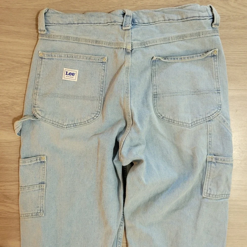 Lee Workwear Carpenter Jeans Mens 32x33(Tag 33x34) Light Wash Denim Utility VTG